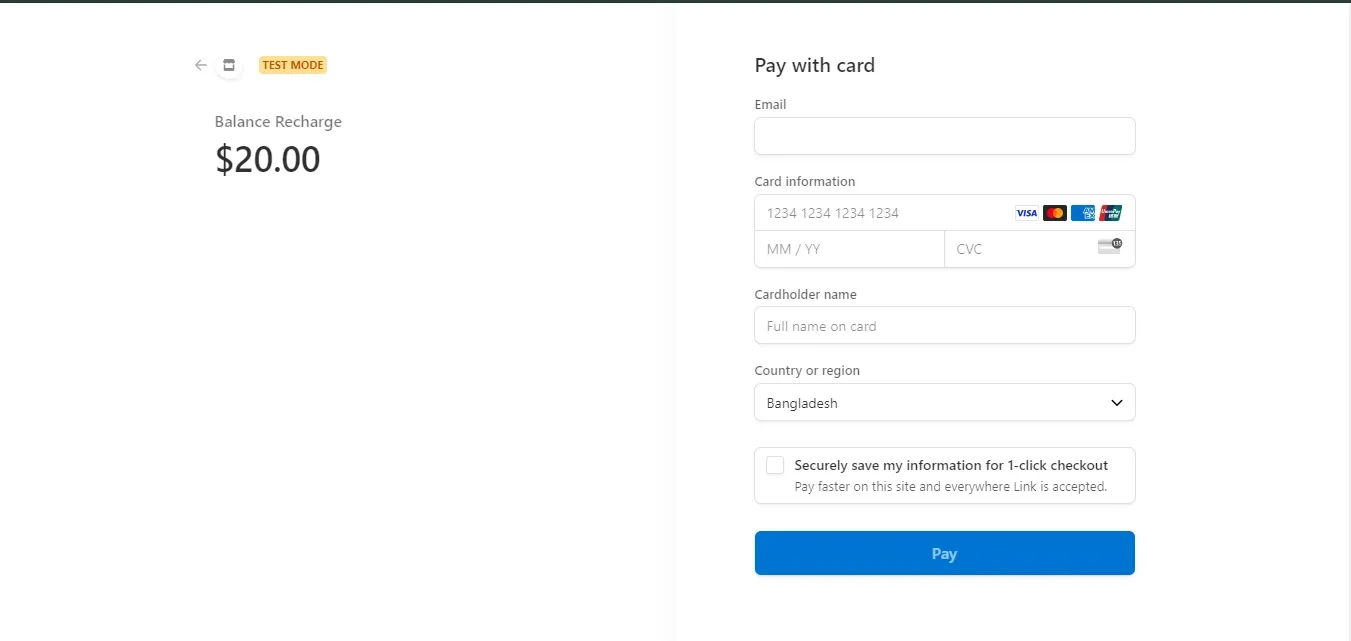 Payment Checkout Form